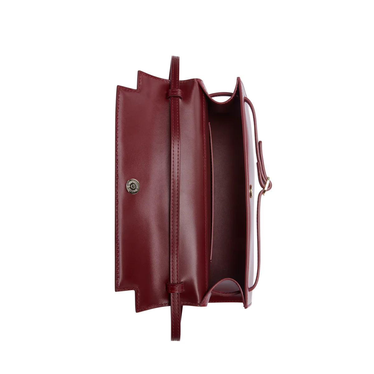 3-Way Baguette Bag – Maroon Nappa Calf Leather