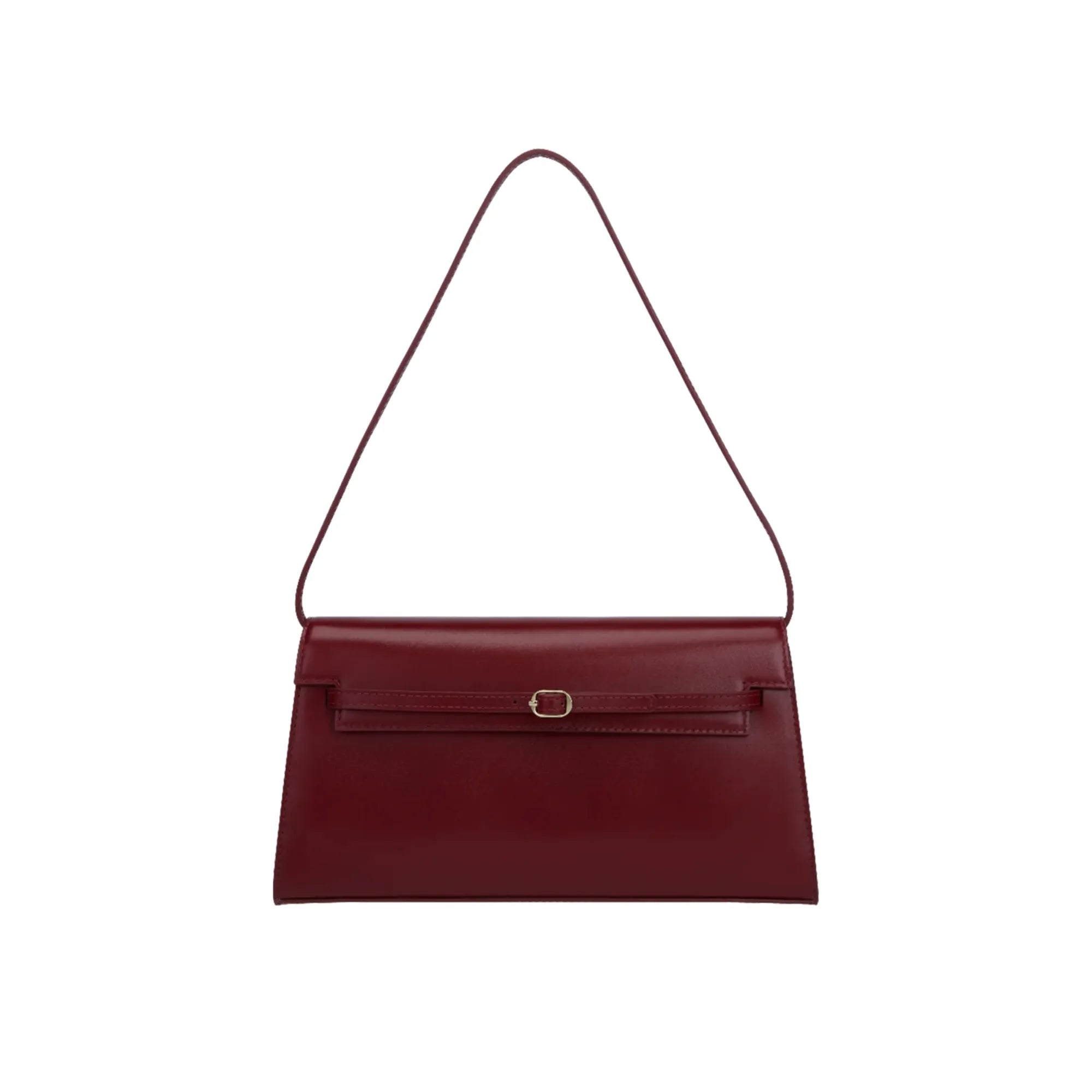 3-Way Baguette Bag – Maroon Nappa Calf Leather