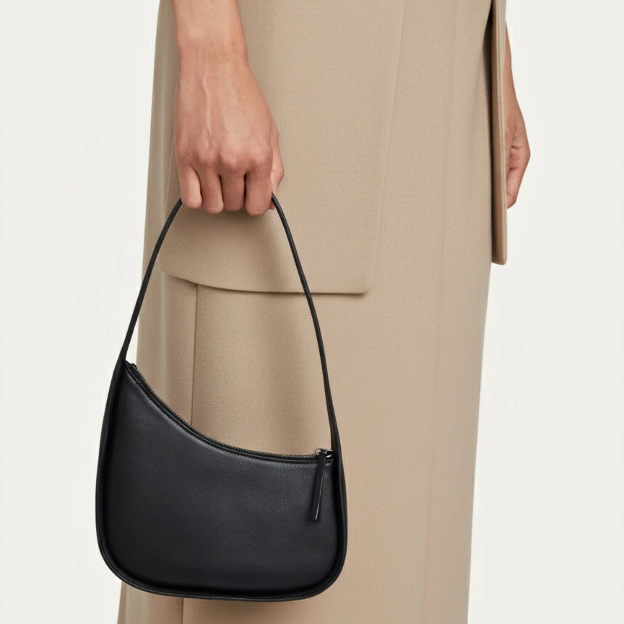 Levant Half Moon Shoulder Bag in Smooth Calfskin