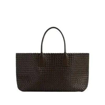 Italian Leather Handwoven Tote Bag