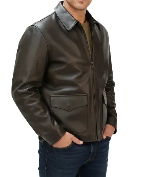 Indiana Jones Leather Jacket - Brown Bomber Style