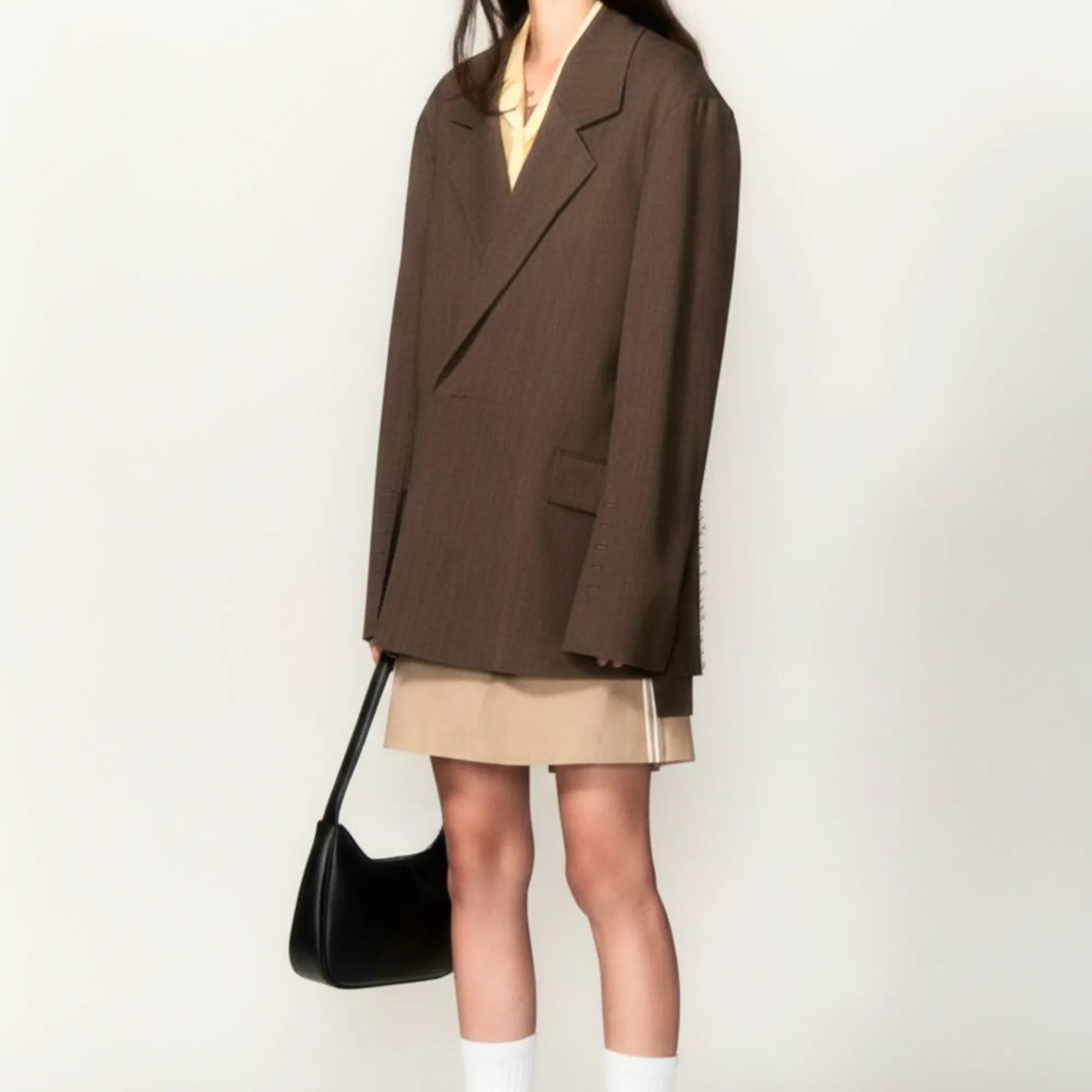 Levant Half Moon Shoulder Bag in Smooth Calfskin