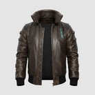 Men’s Cyberpunk Samurai Jacket in Brown – Premium Bomber Style