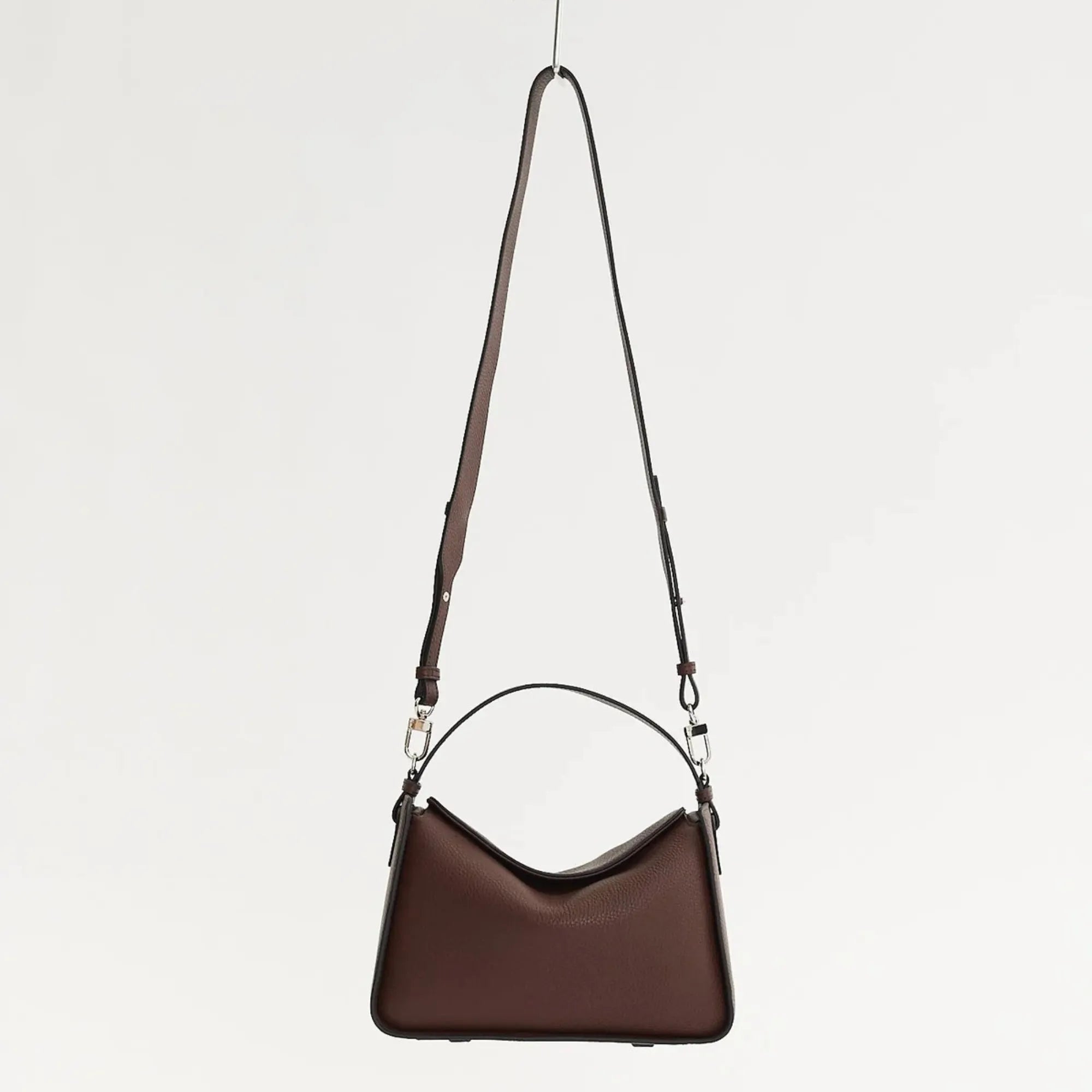 Clementine Bag Coffee Pebbled Leather Crossbody