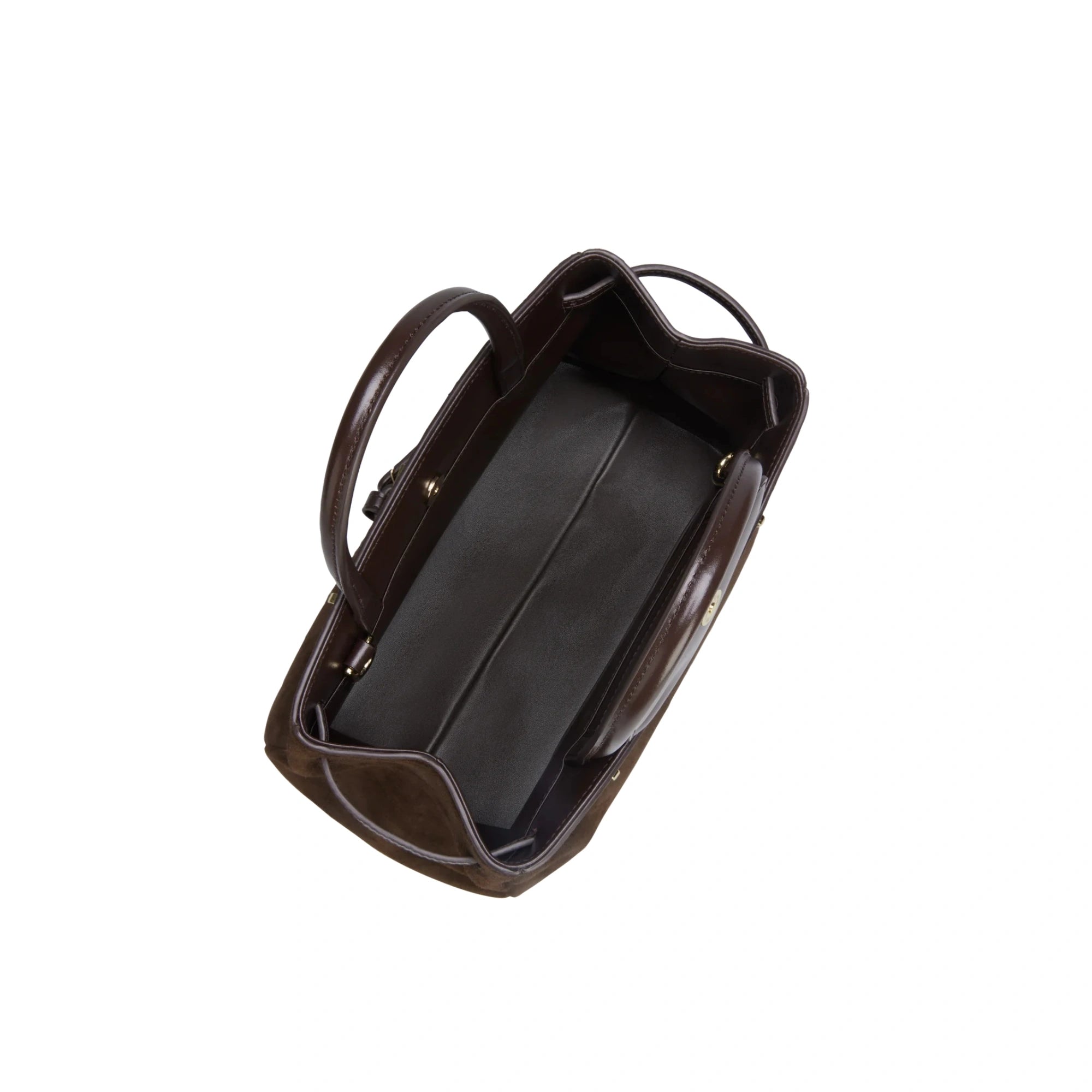 Espresso Suede Mini Book Tote Bag