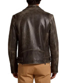Austin Butler Distressed Brown Leather Bomber Jacket