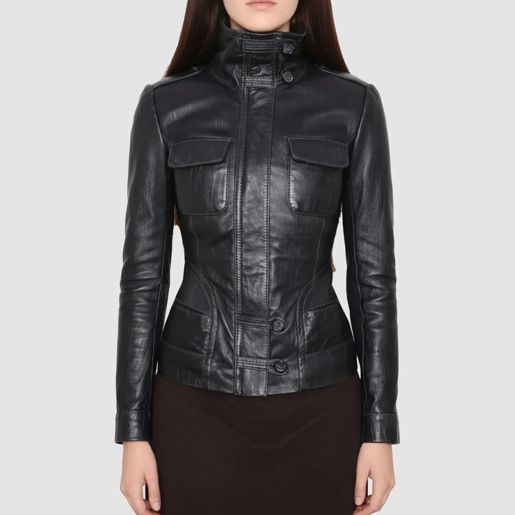 Y2K Black Leather Moto Jacket
