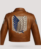 Attack on Titan Jacket for Men – Brown Leather Bomber Style