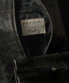 Mens Vintage Distressed Leather Jacket - Jet Black