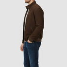 Classic Bomber Jacket Goatskin Suede Leather