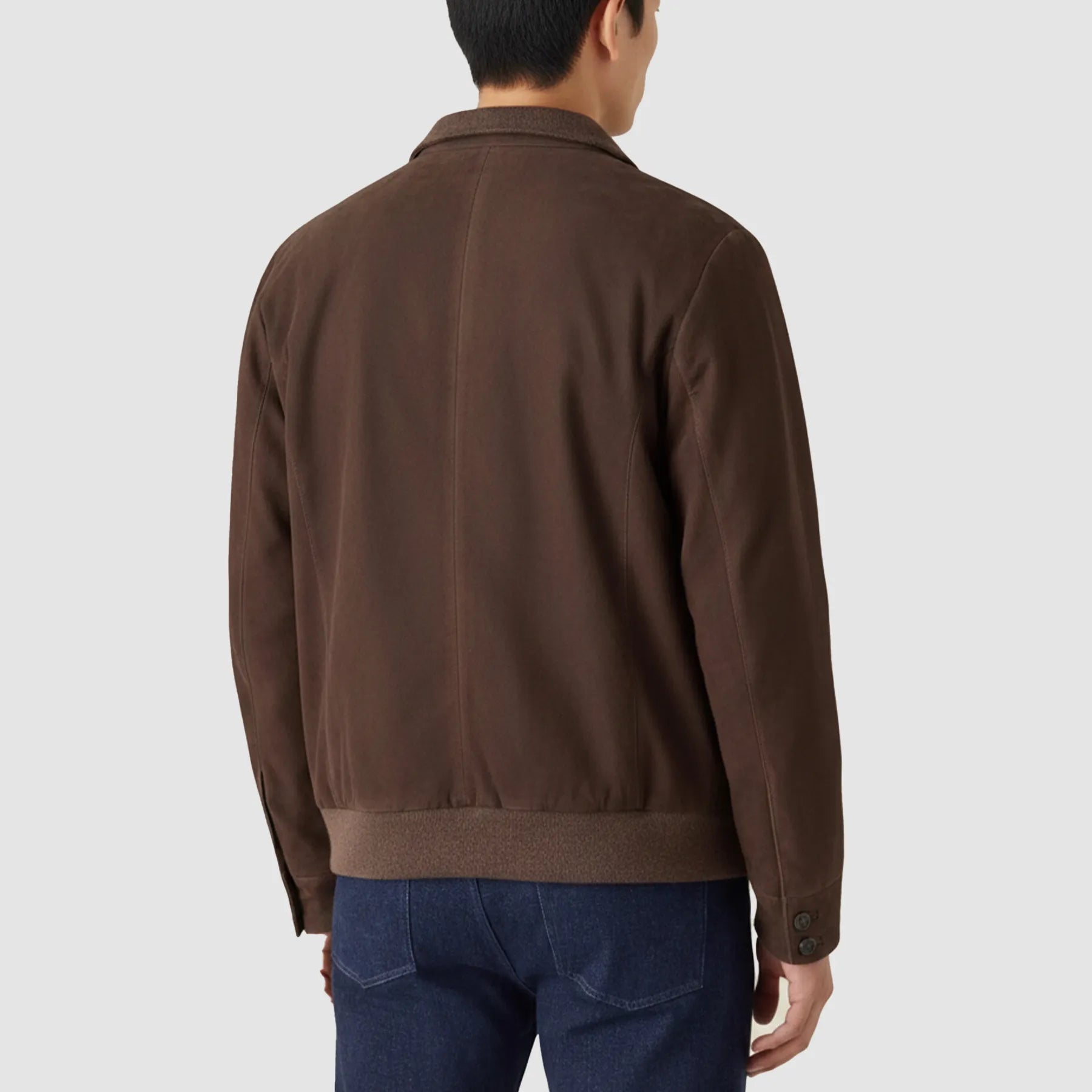 Classic Bomber Jacket Goatskin Suede Leather