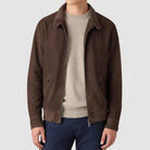 Classic Bomber Jacket Goatskin Suede Leather