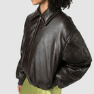 Molly Mae Hague Brown Leather Bomber Jacket