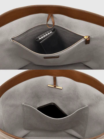 Signature Caramel Bucket Tote Bag (Medium Brown)